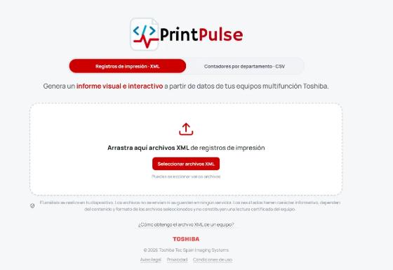 Pantalla de la herramienta PrintPulse
